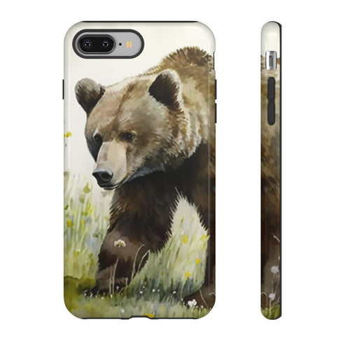 Grizzly Bear in a Field - Impact Resistant Phone Case iPhone 8 Plus Glossy